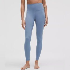 Lululemon wunder under high rise in washed  Denim color leggings size 6